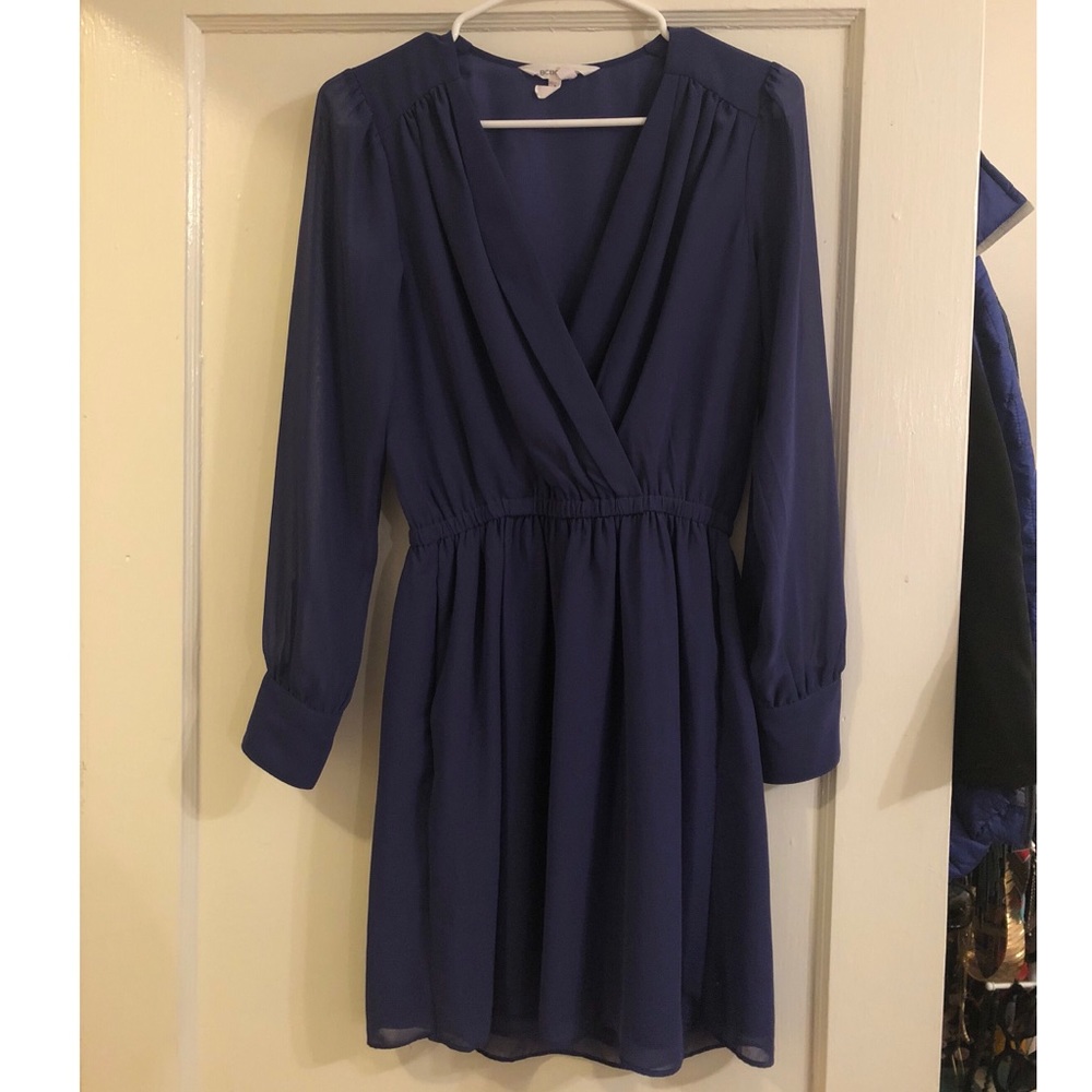 BCBG blue long sleeve dress